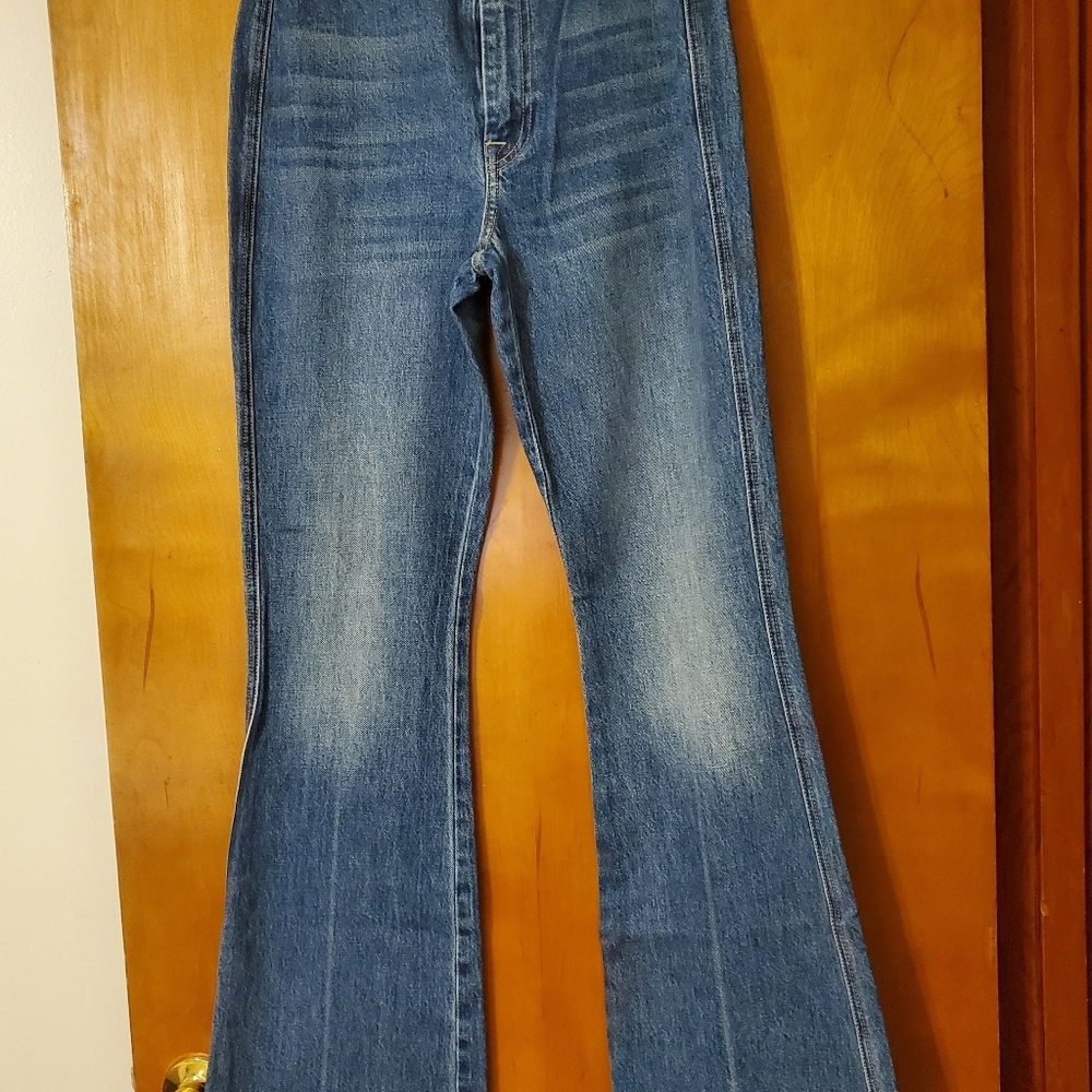 NWT 7 For Mankind Modern "A" Pocket High Rise Flare Jeans Size 28